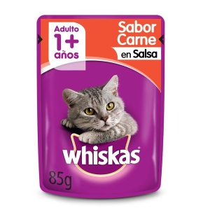WHISKAS POUCH CARNE EN SALSA 85GRS