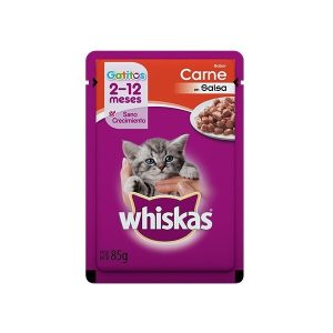 WHISKAS POUCH GATITOS CARNE 85GRS