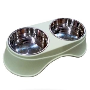 Comedero elevado cazuela doble acero 36.5x19.9cm